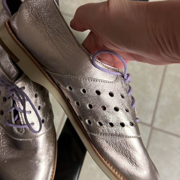 Johnston & Murphy lilac metallic leather soft moccasins Sz 8,5 new - Picture 4 of 11